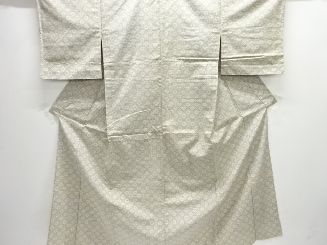 JAPANESE KIMONO / ANTIQUE HITOE KIMONO / SILK / TSUMUGI / WOVEN ABSTRACT